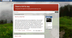 Desktop Screenshot of havealottosay.blogspot.com