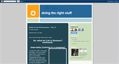 Desktop Screenshot of doingtherightstuff.blogspot.com