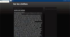 Desktop Screenshot of leeleeclothes.blogspot.com