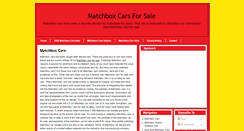 Desktop Screenshot of matchboxcarsforsale.blogspot.com