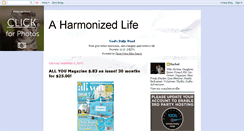 Desktop Screenshot of aharmonizedlife.blogspot.com