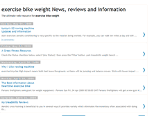 Tablet Screenshot of exercise-bike-weight-problems.blogspot.com