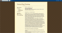 Desktop Screenshot of naturaldogtraining.blogspot.com