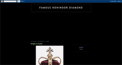 Desktop Screenshot of famouskohinoordiamond.blogspot.com