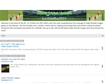 Tablet Screenshot of icccricketlive2011.blogspot.com