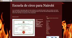 Desktop Screenshot of escueladecircoparanairobi.blogspot.com