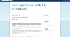 Desktop Screenshot of newhondacivicwith16turbodiesel.blogspot.com
