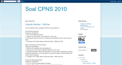 Desktop Screenshot of daftarsoalcpns2010.blogspot.com