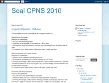 Tablet Screenshot of daftarsoalcpns2010.blogspot.com