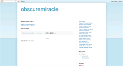 Desktop Screenshot of obscuremiracle.blogspot.com