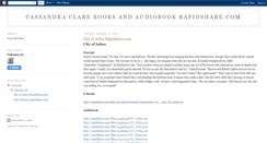 Desktop Screenshot of cassandra-clare-rapidshare.blogspot.com