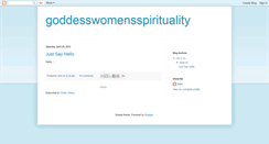 Desktop Screenshot of goddesswomensspirituality.blogspot.com