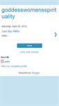 Mobile Screenshot of goddesswomensspirituality.blogspot.com