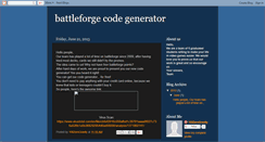 Desktop Screenshot of battleforge-code-generator.blogspot.com