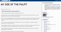 Desktop Screenshot of mysideofthepulpit.blogspot.com