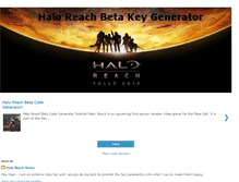 Tablet Screenshot of haloreachbetakeygenerator.blogspot.com