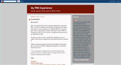 Desktop Screenshot of prkexperience.blogspot.com