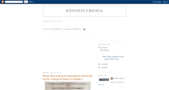 Desktop Screenshot of knightlymedia.blogspot.com