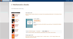 Desktop Screenshot of mymathematicsbooks.blogspot.com