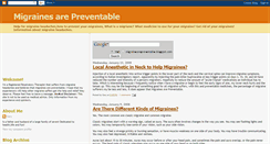 Desktop Screenshot of migrainesarepreventable.blogspot.com