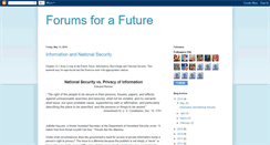 Desktop Screenshot of forumsforafuture.blogspot.com