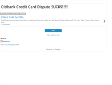 Tablet Screenshot of citibank-credicard-dispute-sucks.blogspot.com