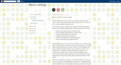 Desktop Screenshot of physicsofhope.blogspot.com