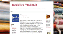 Desktop Screenshot of inquisitivemuslimah.blogspot.com