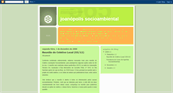 Desktop Screenshot of joanopolissocioambiental.blogspot.com