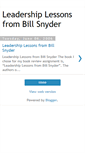 Mobile Screenshot of leadershiplessonsfrombillsnyder.blogspot.com