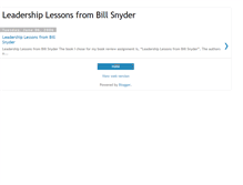 Tablet Screenshot of leadershiplessonsfrombillsnyder.blogspot.com