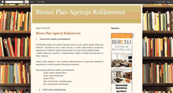 Desktop Screenshot of biznesplanagencjareklamowa.blogspot.com