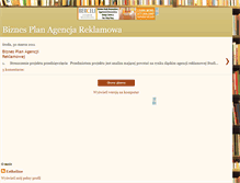 Tablet Screenshot of biznesplanagencjareklamowa.blogspot.com