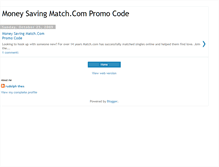 Tablet Screenshot of moneysavingmatchpromocode.blogspot.com