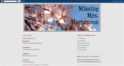 Desktop Screenshot of missingmrsmortenson.blogspot.com