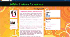 Desktop Screenshot of 1001adviceforwomen.blogspot.com