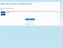 Tablet Screenshot of best3danimationsoftware2011.blogspot.com