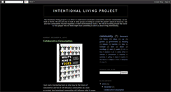 Desktop Screenshot of intentionallivingproject.blogspot.com