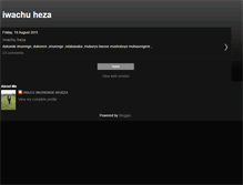 Tablet Screenshot of iwachuheza.blogspot.com