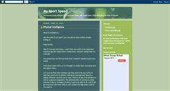 Desktop Screenshot of mysportspeed.blogspot.com