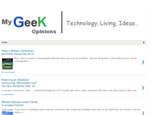 Tablet Screenshot of mygeekopinions.blogspot.com