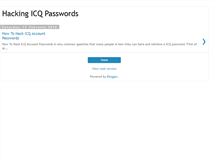 Tablet Screenshot of hacking-icq-passwords.blogspot.com
