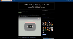 Desktop Screenshot of lyricswillnotreachtheaudience.blogspot.com