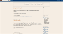 Desktop Screenshot of joannpetersonmemorial.blogspot.com