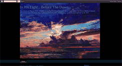 Desktop Screenshot of inhislightbeforethedawn.blogspot.com