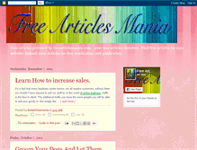 Tablet Screenshot of freearticlesmaniablog.blogspot.com