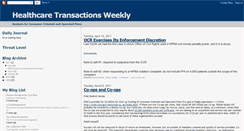 Desktop Screenshot of healthcaretransactions.blogspot.com