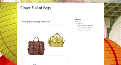 Desktop Screenshot of closetfullofbags.blogspot.com