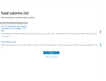 Tablet Screenshot of foodcalorieslist.blogspot.com