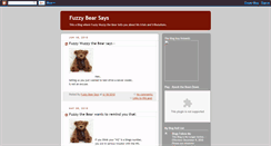 Desktop Screenshot of fuzzybearsays.blogspot.com